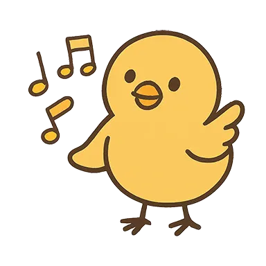 手を上げているヒヨコのイラスト